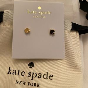 Authentic brand new logo Kate spade stud earrings